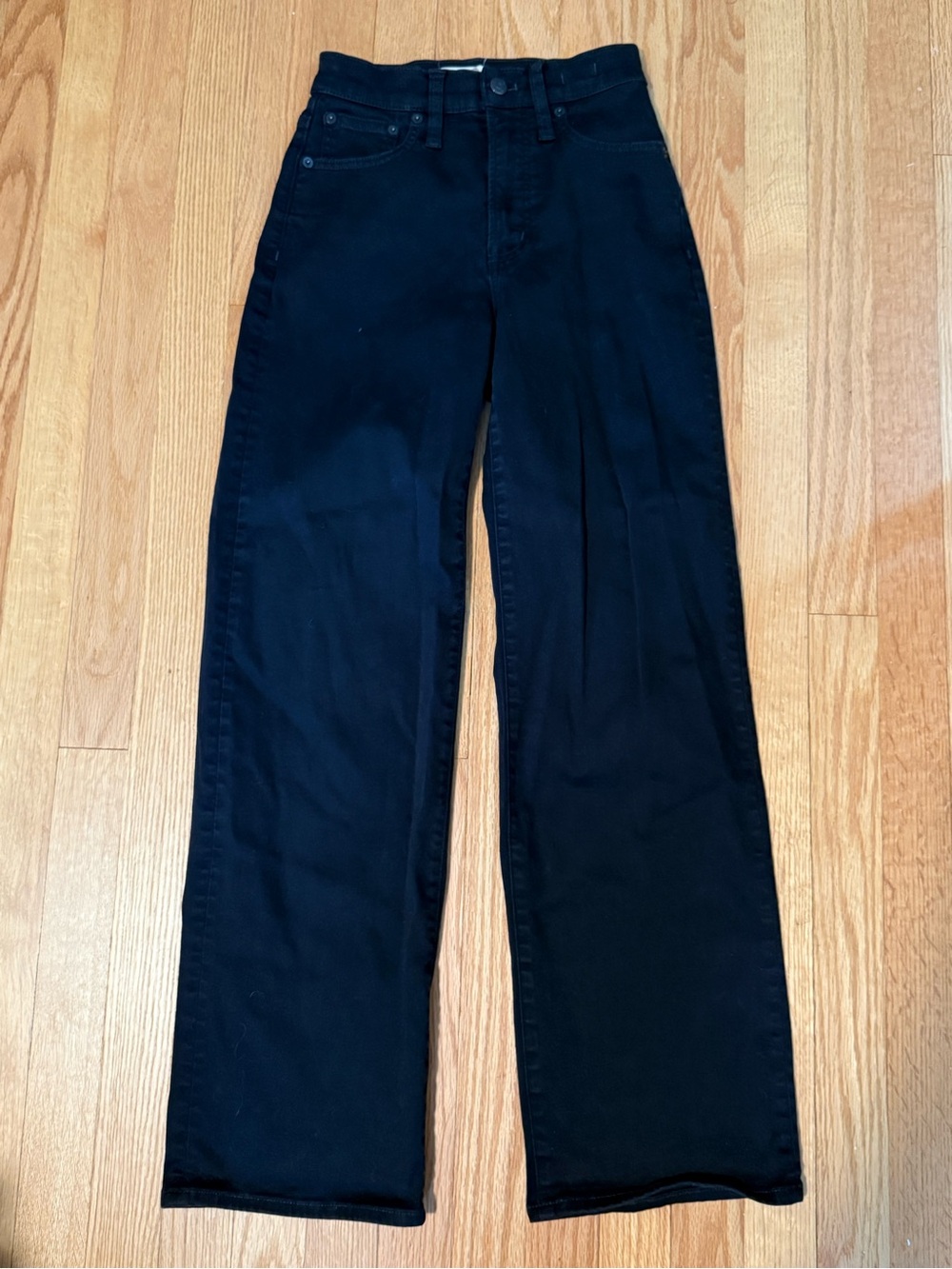 Madewell black wide leg jeans